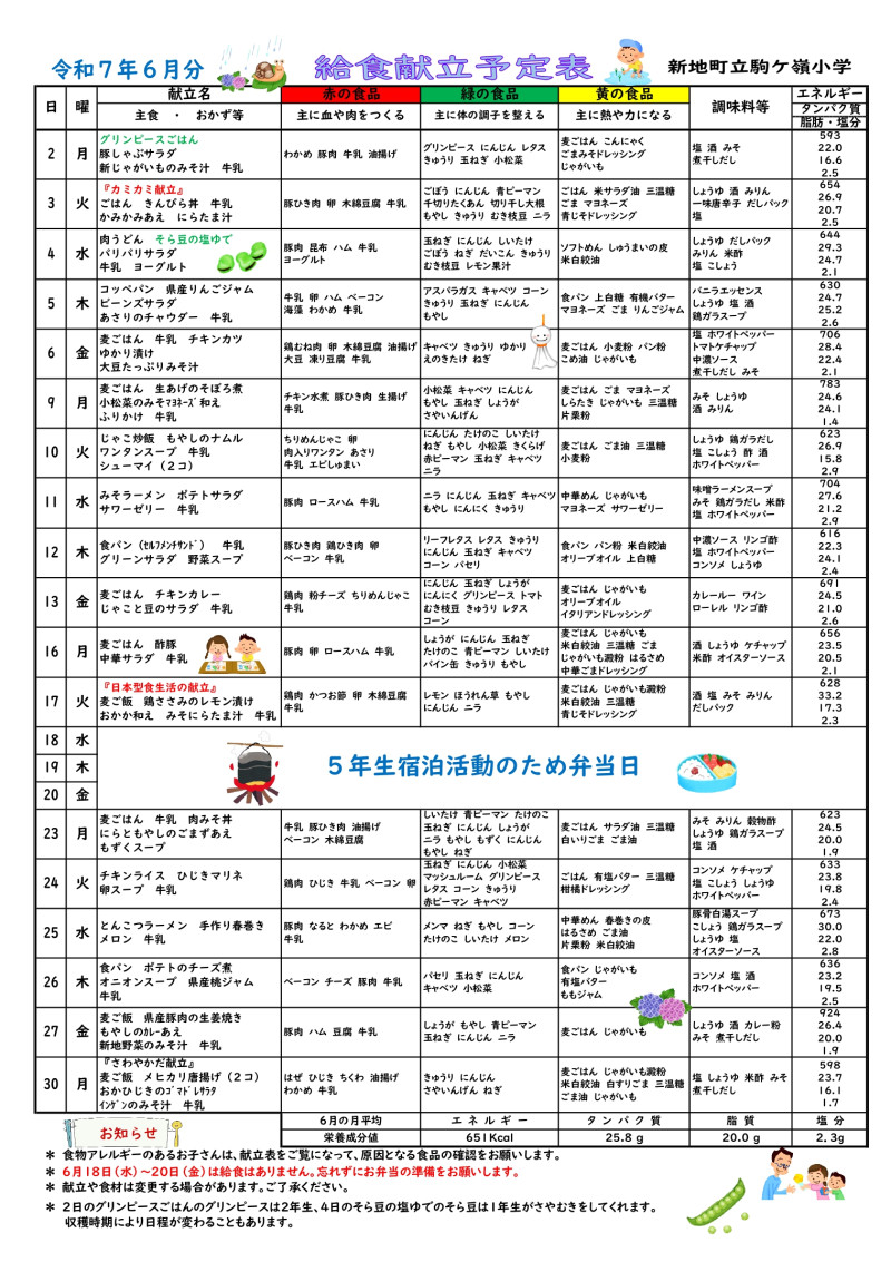 令和７年６月　献立配布_page-0001